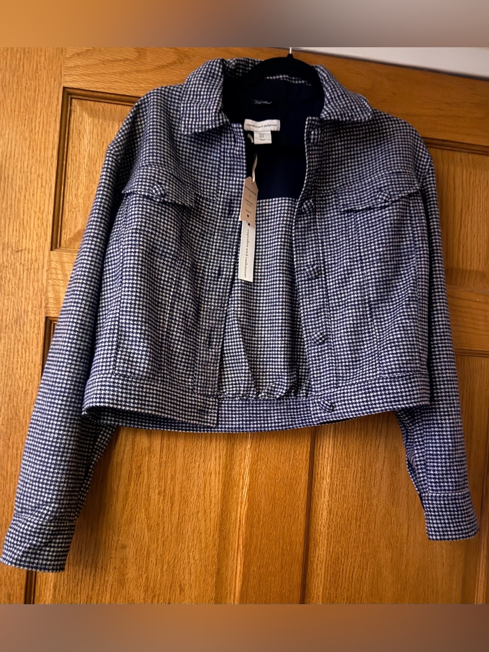 Cupcakes & Cashmere NWT Black & White Houndstooth Jacket